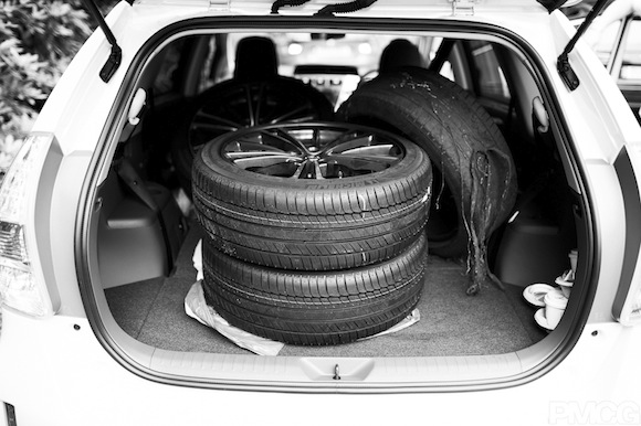 Toyota GT86 tyres after drifting