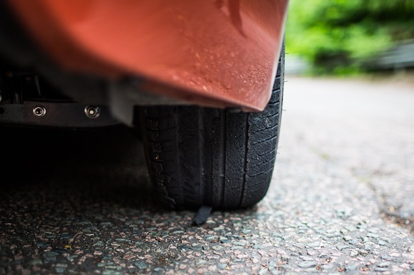 Toyota GT86 tyre after drifting