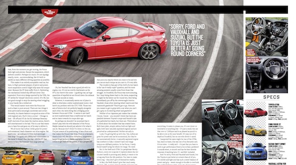 Toyota GT86 in Top Gear Magazine