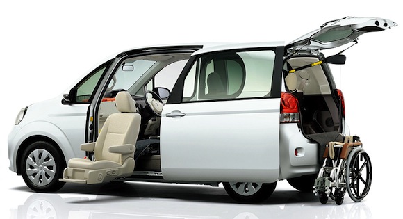 Toyota Porte lift-up front passenger seat model
