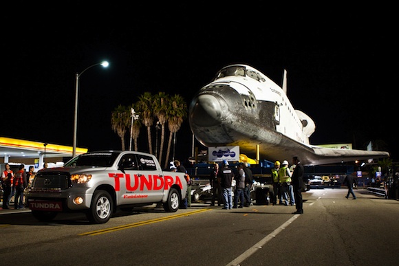 Toyota tows space shuttle