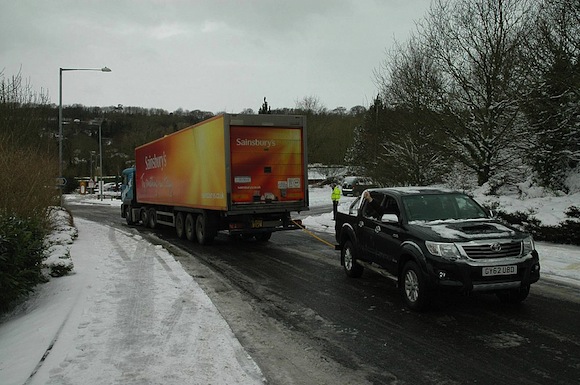 Toyota Hilux saves Sainsburys lorry