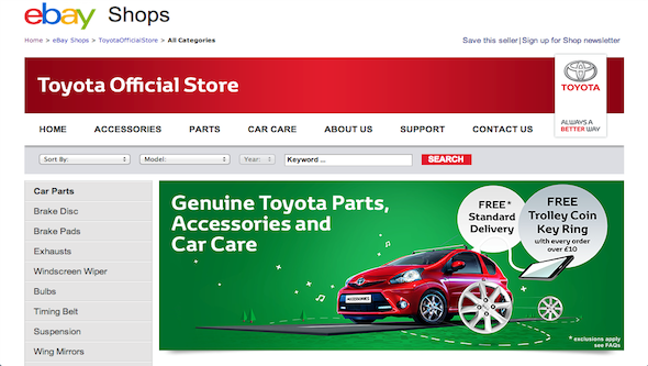 Toyota eBay store launch