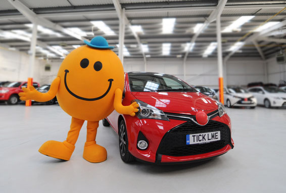 Mr Tickle and the ticklish Toyota Yaris for Red Nose Day
