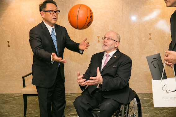 Toyota Paralympic Games sponsor Akio Toyoda Sir Philip Craven