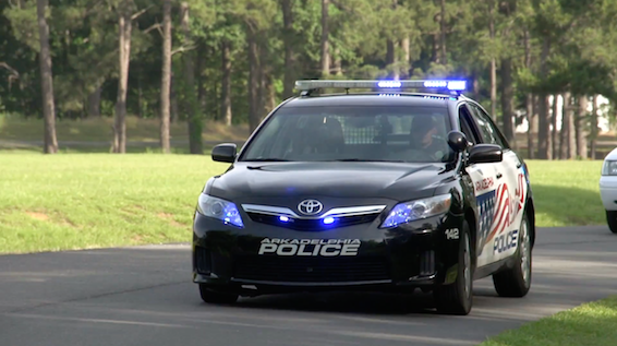 Arkadelphia Police Department Toyota Camry Hybrid driving