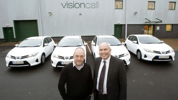 Brian McGuire, Visioncall Group Managing Director & Tom Graham, Business Centre Manager SDM Toyota.