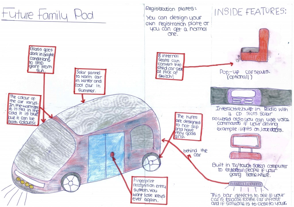 Dream Car Art Contest 2011 The Future Family Pod by Olivia Forbes