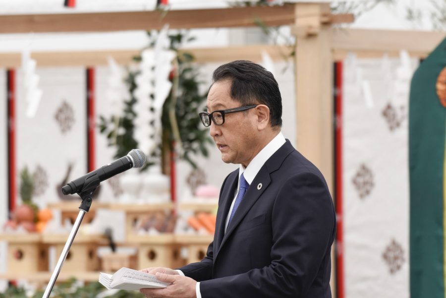 Akia Toyoda at woven City Groundbreaking