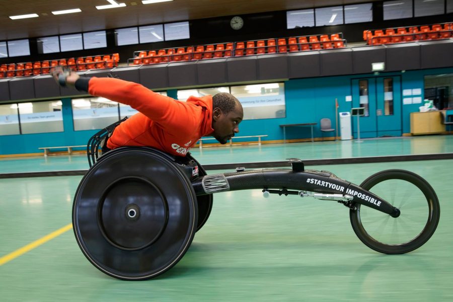 Renntechnik für einen Rennrollstuhl