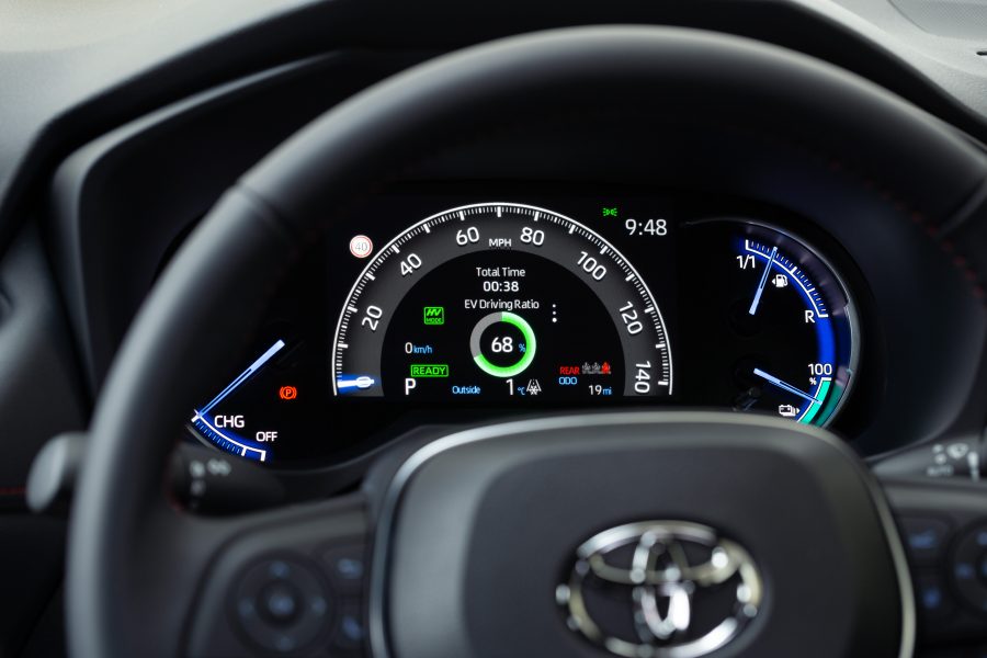 RAV4 Plug-in Hybrid fuel efficiency instruments