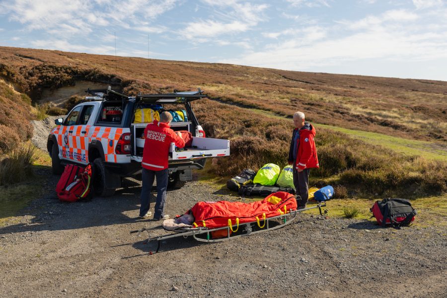 Toyota Hilux being used by volunteers for mountain rescue