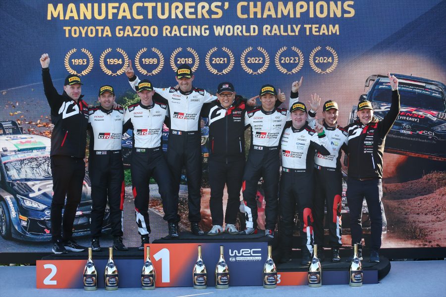 Toyota Gazoo Racing World Rally Team celebrate their title in Japan