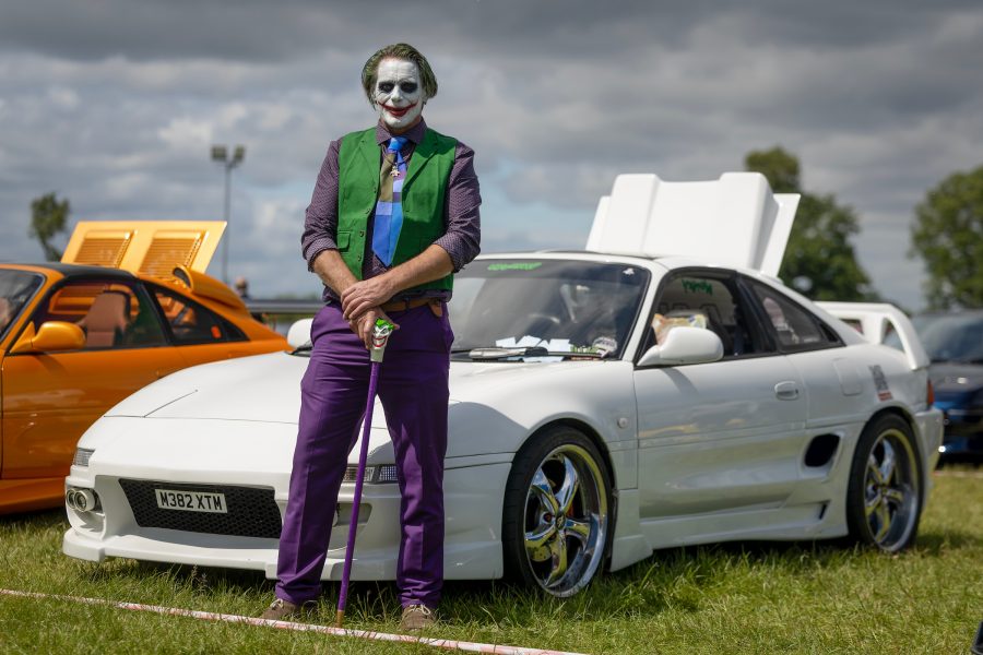 Jus Seidel dressed as the Joker at the MR2 Drivers' day