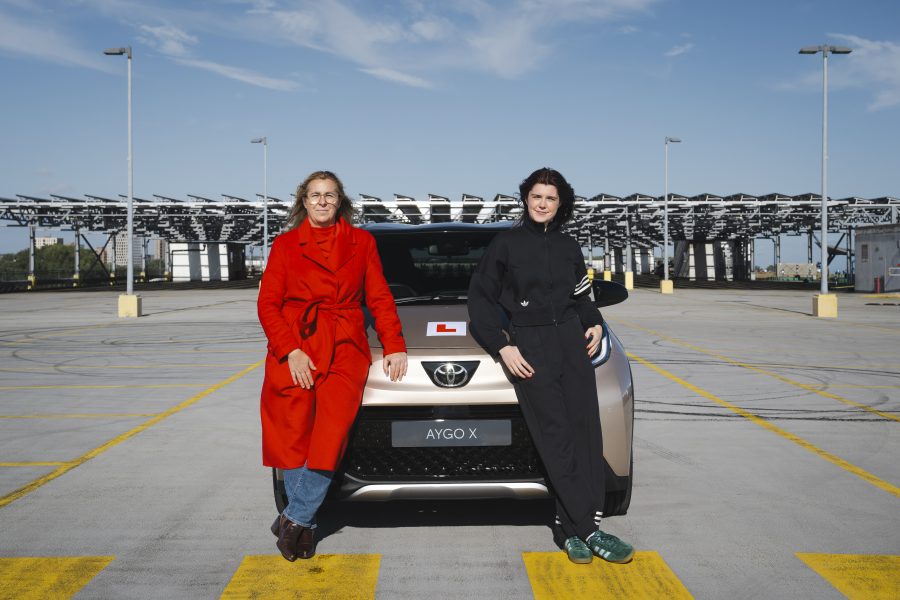 Andrea Spendolini-Sirieix and her mother next to the Toyota Aygo X